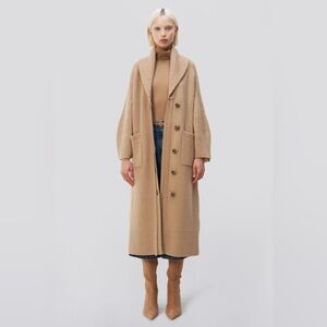 Simkhai New Adoria Robe Wool Cashmere Cardigan Coat Coatigan Sz M Camel Melange